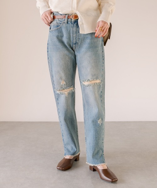 RIVE DROITE（リヴドロワ）の「MONN.:.（モン）/ブロークンストレートデニム（デニムパンツ・レディース・ブルー・34/36/38/40）」の5枚目の写真