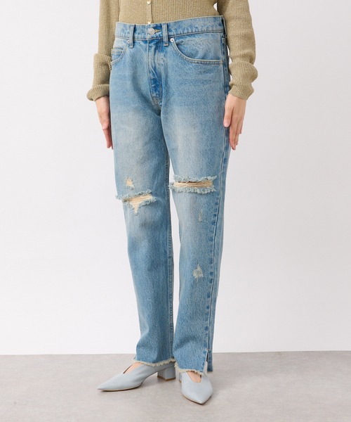 RIVE DROITE（リヴドロワ）の「MONN.:.（モン）/ブロークンストレートデニム（デニムパンツ・レディース・ブルー・34/36/38/40）」の4枚目の写真