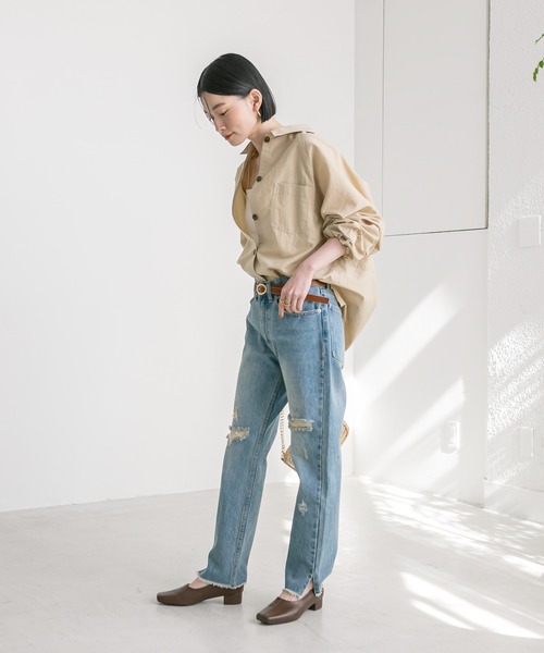 RIVE DROITE（リヴドロワ）の「MONN.:.（モン）/ブロークンストレートデニム（デニムパンツ・レディース・ブルー・34/36/38/40）」の21枚目の写真