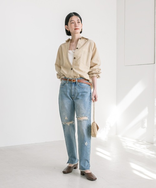 RIVE DROITE（リヴドロワ）の「MONN.:.（モン）/ブロークンストレートデニム（デニムパンツ・レディース・ブルー・34/36/38/40）」の22枚目の写真