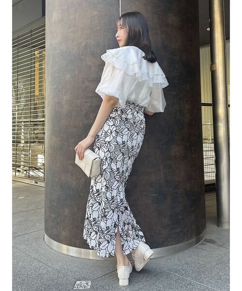 dazzlin（ダズリン）の「レースカラーナロースカート（スカート・レディース・オフホワイト/パープル/グレー・MEDIUM/SMALL）」の12枚目の写真