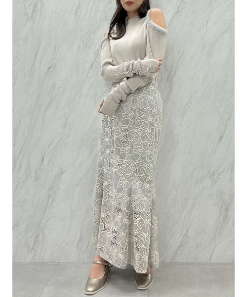 dazzlin（ダズリン）の「レースカラーナロースカート（スカート・レディース・オフホワイト/パープル/グレー・MEDIUM/SMALL）」の13枚目の写真