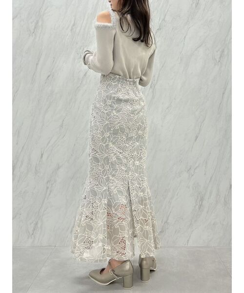 dazzlin（ダズリン）の「レースカラーナロースカート（スカート・レディース・オフホワイト/パープル/グレー・MEDIUM/SMALL）」の14枚目の写真