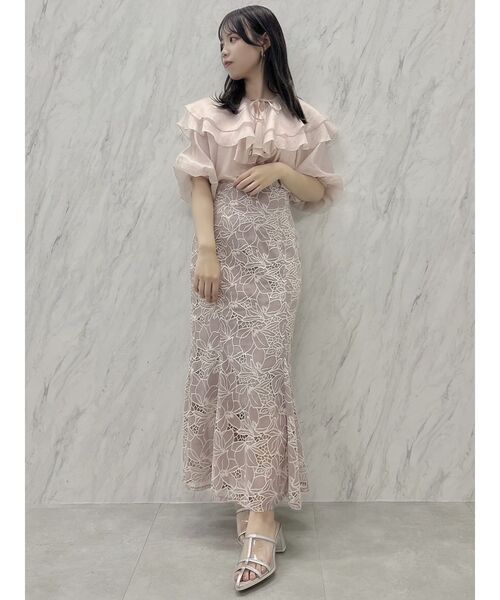 dazzlin（ダズリン）の「レースカラーナロースカート（スカート・レディース・オフホワイト/パープル/グレー・MEDIUM/SMALL）」の15枚目の写真