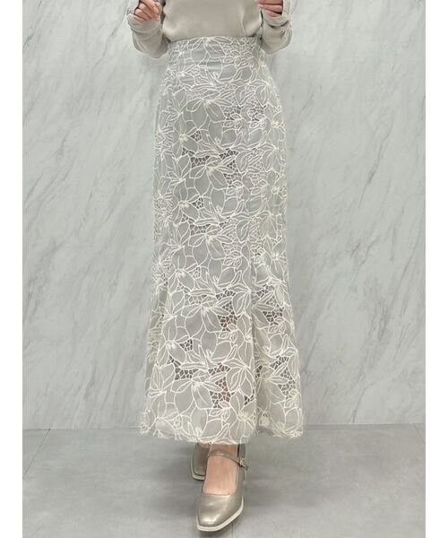 dazzlin（ダズリン）の「レースカラーナロースカート（スカート・レディース・オフホワイト/パープル/グレー・MEDIUM/SMALL）」の21枚目の写真