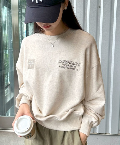 セール】ERAReactエンブロイダリーロゴ裏毛スウェットトップス  