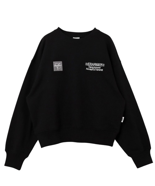 ANME（アンメ）の「ERAReactエンブロイダリーロゴ裏毛スウェットトップス（スウェット・レディース・ネイビー/オートミール/ブラック/アイボリー/チャコールグレー・M/XL/L）」の9枚目の写真