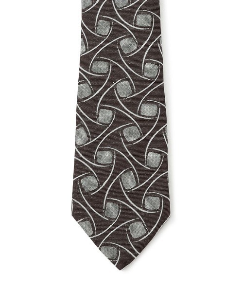 Perfect Suit FActory(パーフェクトスーツファクトリー)の「シルクリネン デザインネクタイ ブラウン/ネイビー(ネクタイ・メンズ・ブラウン/ネイビー・FREE)」の3枚目の写真