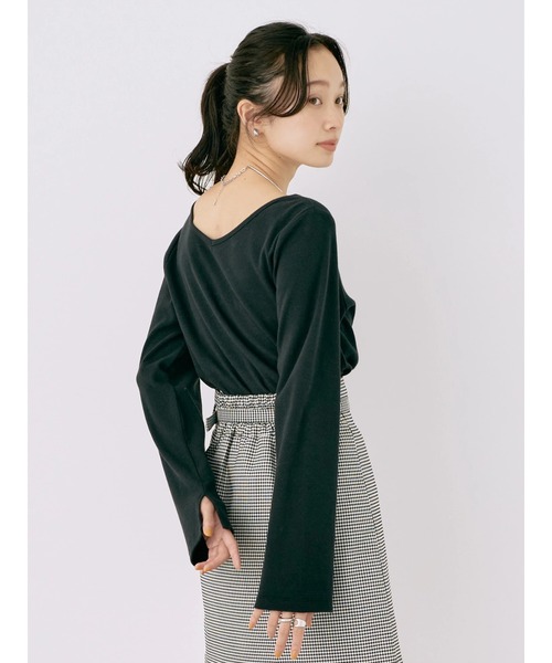 earth music&ecology（アースミュージックアンドエコロジー）の「2WAYネックリブプルオーバー（Tシャツ/カットソー・レディース・ブラック/サックスブルー/オフホワイト/その他9・S/M）」の6枚目の写真