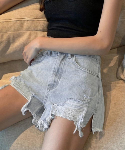 Miniministore(ミニミニストア)の「デニムショートパンツ ダメージレディース(デニムパンツ・レディース・サックスブルー・M/XL/L/S)」の18枚目の写真