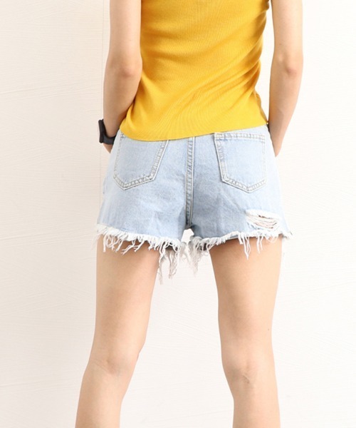Miniministore(ミニミニストア)の「デニムショートパンツ ダメージレディース(デニムパンツ・レディース・サックスブルー・M/XL/L/S)」の11枚目の写真