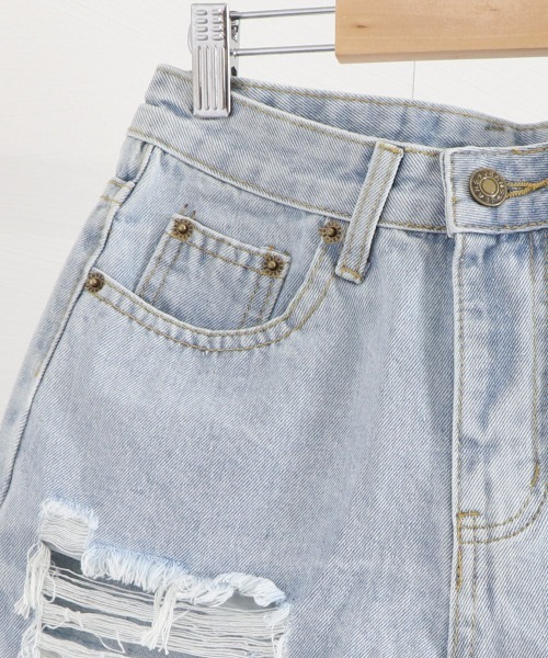 Miniministore(ミニミニストア)の「デニムショートパンツ ダメージレディース(デニムパンツ・レディース・サックスブルー・M/XL/L/S)」の14枚目の写真