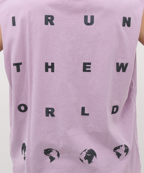 JOURNAL STANDARD（ジャーナルスタンダード）の「【OVER OVER】EASY TANK-RUN THE WORLD PURPLE（タンクトップ・メンズ・パープル・LARGE/MEDIUM）」の8枚目の写真