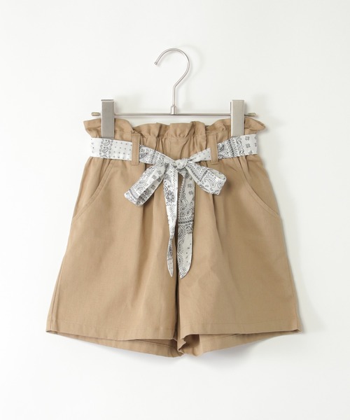 ikka(イッカ)の「スカーフベルト付きキュロット(120~160cm)(その他パンツ・キッズ・ベージュ/ブラック/ブルー・120/130/140/150/160)」の2枚目の写真