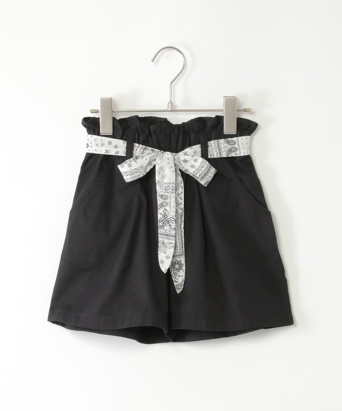 ikka(イッカ)の「スカーフベルト付きキュロット(120~160cm)(その他パンツ・キッズ・ベージュ/ブラック/ブルー・120/130/140/150/160)」の1枚目の写真