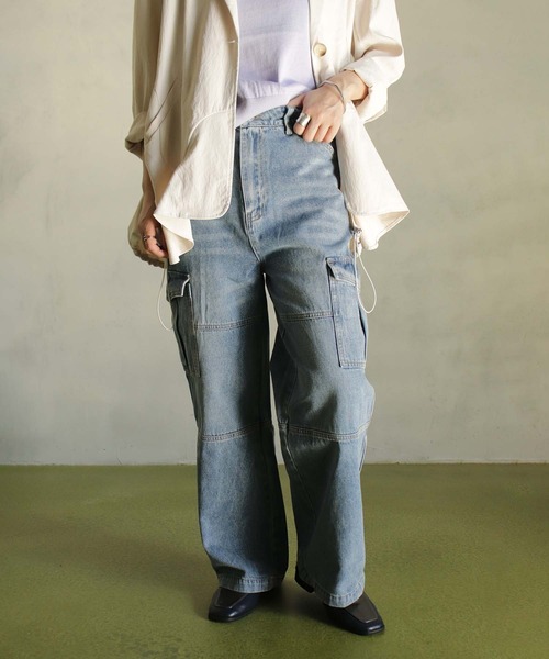 BITTOKO(ビットコ)の「イージーカーゴデニムパンツ(カーゴパンツ・レディース・ブルー・SMALL/MEDIUM)」の9枚目の写真