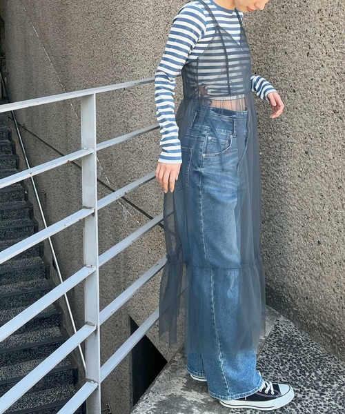 ANAP(アナップ)の「チュールキャミワンピース(ワンピース・レディース・ブラック/グレー・FREE)」の22枚目の写真