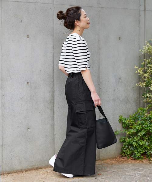 B.C STOCK（ベーセーストック）の「ドロストカーゴスカート（スカート・レディース・ブラック/カーキ/ホワイト・FREE）」の7枚目の写真