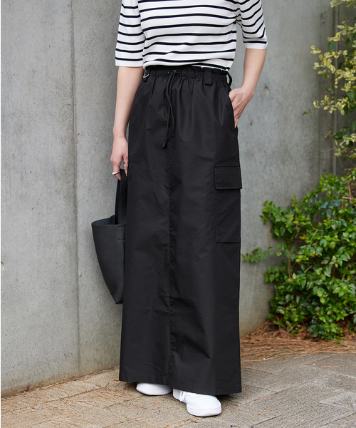 B.C STOCK（ベーセーストック）の「ドロストカーゴスカート（スカート・レディース・ブラック/カーキ/ホワイト・FREE）」の8枚目の写真