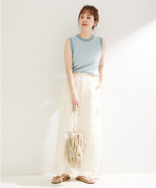 B.C STOCK（ベーセーストック）の「ドロストカーゴスカート（スカート・レディース・ブラック/カーキ/ホワイト・FREE）」の12枚目の写真