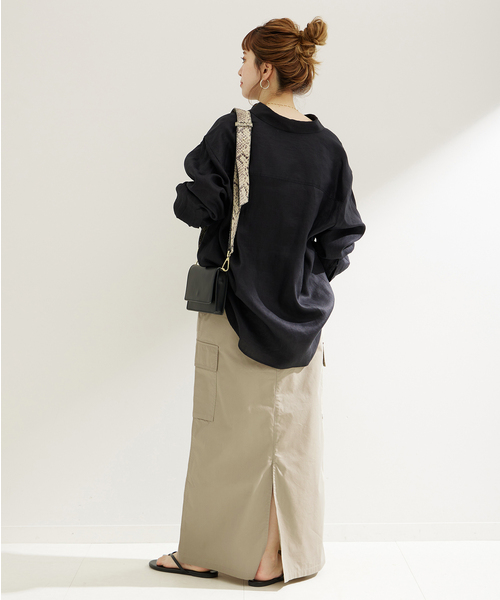 B.C STOCK（ベーセーストック）の「ドロストカーゴスカート（スカート・レディース・ブラック/カーキ/ホワイト・FREE）」の22枚目の写真