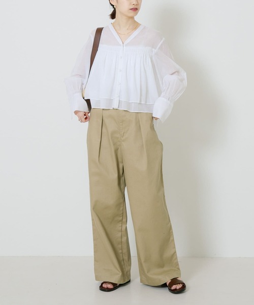 URBAN RESEARCH（アーバンリサーチ）の「コットンボイルフリルブラウス（シャツ/ブラウス・レディース・ブルー/ブラック/ホワイト/ベージュ系その他・FREE）」の14枚目の写真