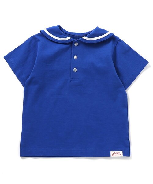 apres les cours(アプレレクール)の「カラフルセーラーカラーTシャツ(Tシャツ/カットソー・キッズ・ブラック/ブルー/オフホワイト/レッド・80/90/100/110/120/130/140)」の4枚目の写真