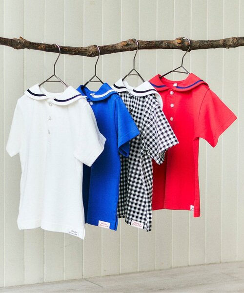 apres les cours(アプレレクール)の「カラフルセーラーカラーTシャツ(Tシャツ/カットソー・キッズ・ブラック/ブルー/オフホワイト/レッド・80/90/100/110/120/130/140)」の20枚目の写真
