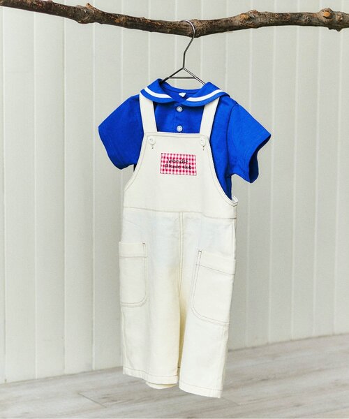 apres les cours(アプレレクール)の「カラフルセーラーカラーTシャツ(Tシャツ/カットソー・キッズ・ブラック/ブルー/オフホワイト/レッド・80/90/100/110/120/130/140)」の5枚目の写真