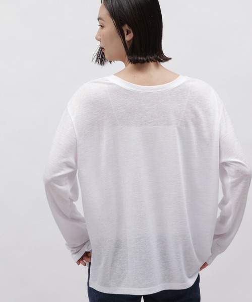LAKOLE（ラコレ）の「スラブシアー長袖T / 113788（Tシャツ/カットソー・レディース・オフホワイト/チャコールグレー/ブルー・SMALL/MEDIUM）」の12枚目の写真
