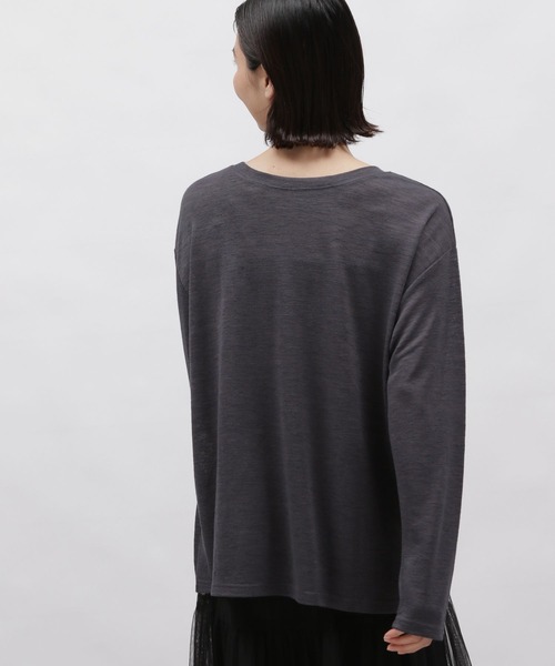 LAKOLE（ラコレ）の「スラブシアー長袖T / 113788（Tシャツ/カットソー・レディース・オフホワイト/チャコールグレー/ブルー・SMALL/MEDIUM）」の16枚目の写真