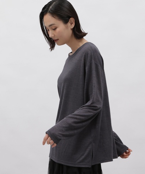 LAKOLE（ラコレ）の「スラブシアー長袖T / 113788（Tシャツ/カットソー・レディース・オフホワイト/チャコールグレー/ブルー・SMALL/MEDIUM）」の17枚目の写真