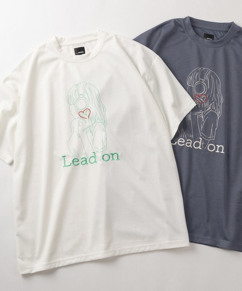 make a ray!（メイク ア レイ！）の「【0】ハート刺繍＆ガールイラスト LOVE MUSIC  ビッグシルエット プリントTシャツ/接触冷感（Tシャツ/カットソー・レディース・チャコールグレー/ホワイト/ブルー系その他/ダークグレー/オフホワイト/ブルー・L/M）」の21枚目の写真