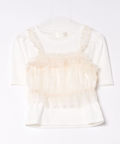 abc une face（アーベーセーアンフェイス）の「チュールビスチェ+カットソー（Tシャツ/カットソー・レディース・ダークグレー/ホワイト/ブラック・FREE）」の17枚目の写真
