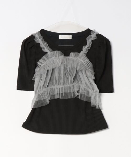 abc une face（アーベーセーアンフェイス）の「チュールビスチェ+カットソー（Tシャツ/カットソー・レディース・ダークグレー/ホワイト/ブラック・FREE）」の18枚目の写真