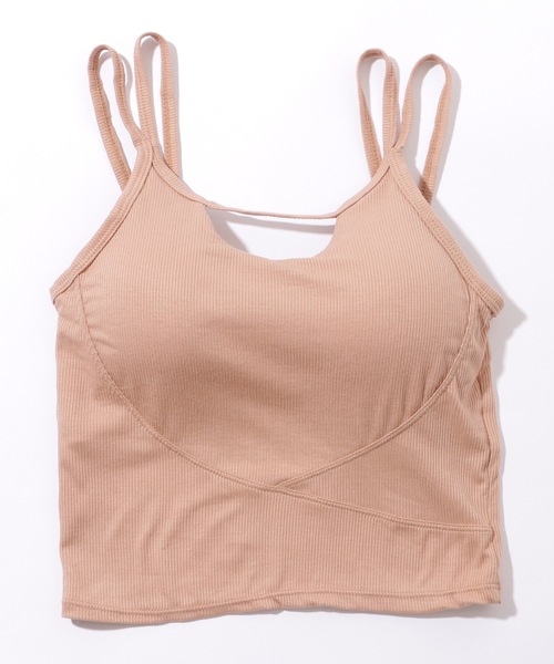 Lace Ladies(レースレディース)の「ダブルストラップ カットアウト コンパクト カップ付き キャミソール(キャミソール・レディース・グレー/ブラック/モカ/ホワイト・FREE)」の6枚目の写真