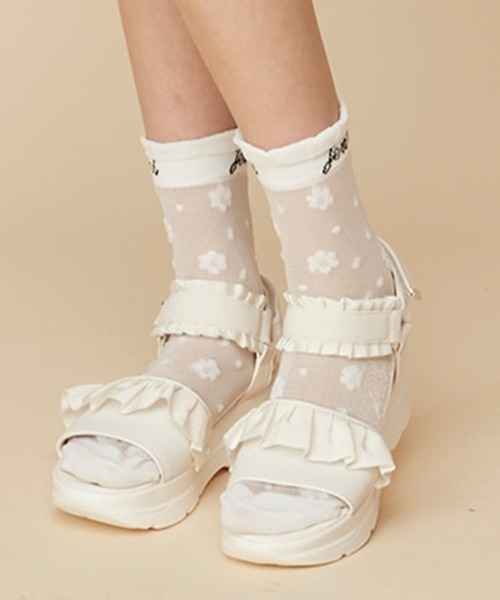 JENNI(ジェニィ)の「フリルガーリースポサン(サンダル・キッズ・アイボリー/ブラック/サックスブルー・20cm/21cm/22cm/23cm/24cm)」の2枚目の写真