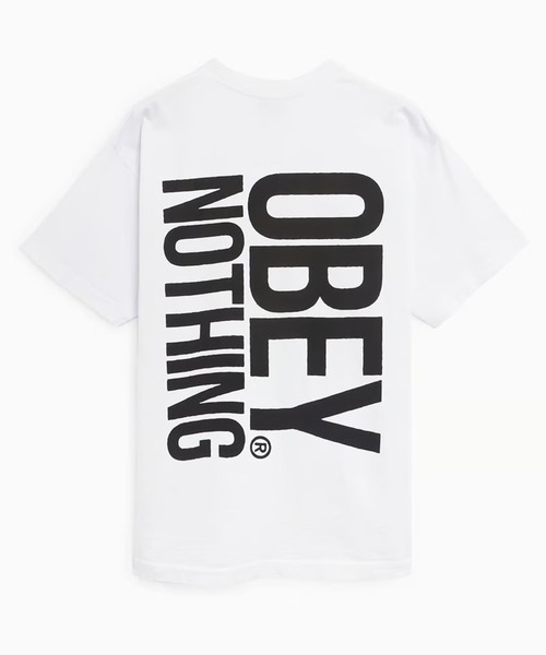 OBEY(オベイ)の「OBEY/オベイ 半袖Tシャツ リラックスシルエット コットン 166913719(Tシャツ/カットソー・メンズ・ホワイト/スミクロ・M/L/XL)」の2枚目の写真