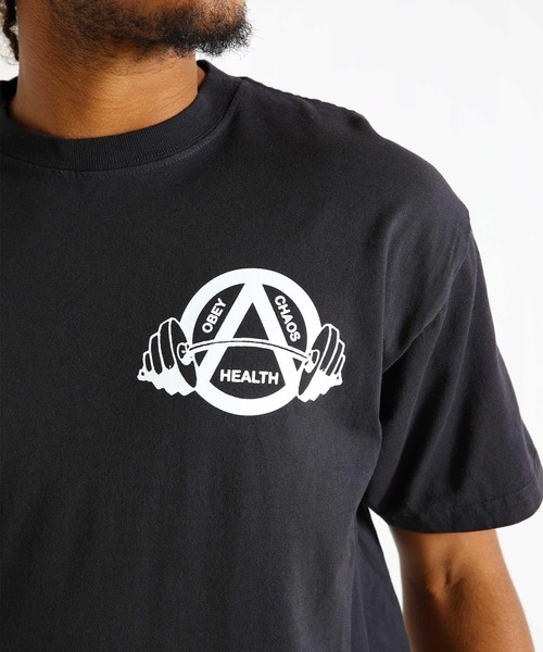 OBEY(オベイ)の「OBEY/オベイ 半袖Tシャツ リラックスシルエット コットン 166913719(Tシャツ/カットソー・メンズ・ホワイト/スミクロ・M/L/XL)」の6枚目の写真