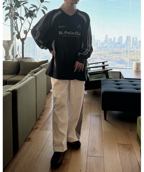 SAINTPAIN(セイントペイン)の「【UNISEX】SAINTPAIN/M.M.C ラインロングスリーブT 2121553(Tシャツ/カットソー・レディース・ブラック/チャコール・MEDIUM/LARGE)」の8枚目の写真