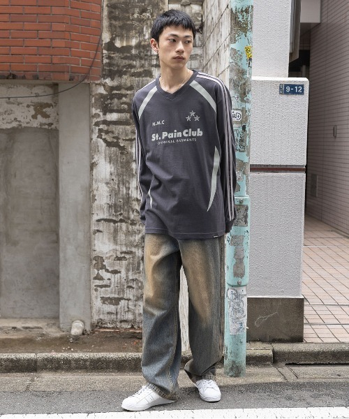 tシャツ 「UNISEX」SAINTPAIN／Ｍ.Ｍ.Ｃ ラインロングスリーブＴ  2121553 レディース メンズ セール】【UNISEX】SAINTPAIN／M.M.C ラインロングスリーブT