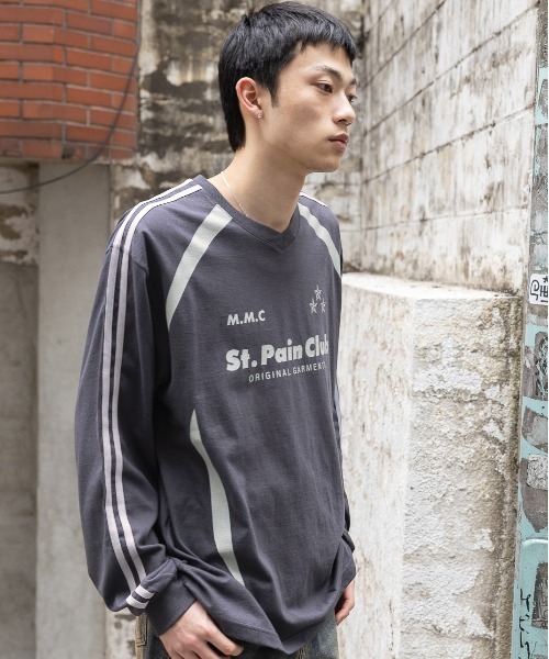 SAINTPAIN(セイントペイン)の「【UNISEX】SAINTPAIN/M.M.C ラインロングスリーブT 2121553(Tシャツ/カットソー・レディース・ブラック/チャコール・MEDIUM/LARGE)」の16枚目の写真