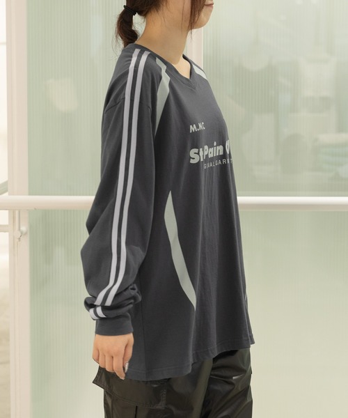 SAINTPAIN(セイントペイン)の「【UNISEX】SAINTPAIN/M.M.C ラインロングスリーブT 2121553(Tシャツ/カットソー・レディース・ブラック/チャコール・MEDIUM/LARGE)」の20枚目の写真