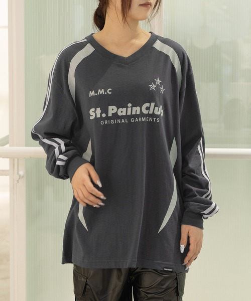 SAINTPAIN(セイントペイン)の「【UNISEX】SAINTPAIN/M.M.C ラインロングスリーブT 2121553(Tシャツ/カットソー・レディース・ブラック/チャコール・MEDIUM/LARGE)」の19枚目の写真