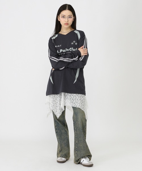 セール】【UNISEX】SAINTPAIN／M.M.C ラインロングスリーブT