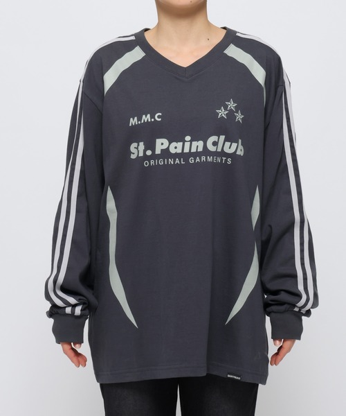 tシャツ 「UNISEX」SAINTPAIN／Ｍ.Ｍ.Ｃ ラインロングスリーブＴ  2121553 レディース メンズ tシャツ 「UNISEX」SAINTPAIN／M.M.C ラインロングスリーブT