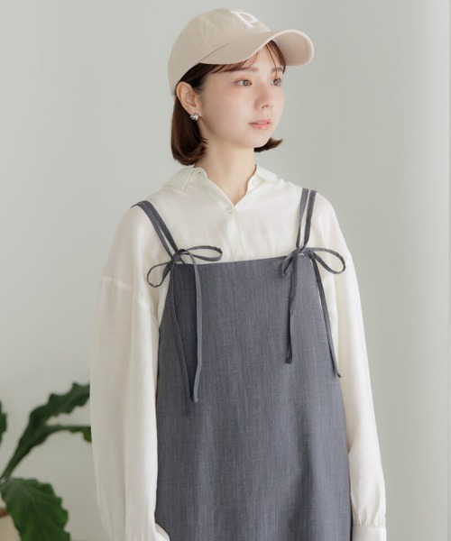 flower（フラワー）の「リボンストラップキャミワンピース（ワンピース・レディース・ブラック/イエロー・FREE）」の5枚目の写真