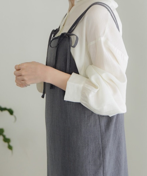 flower（フラワー）の「リボンストラップキャミワンピース（ワンピース・レディース・ブラック/イエロー・FREE）」の7枚目の写真