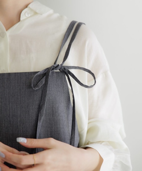 flower（フラワー）の「リボンストラップキャミワンピース（ワンピース・レディース・ブラック/イエロー・FREE）」の8枚目の写真