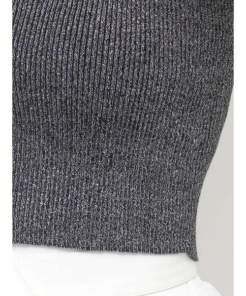 tシャツ Shiny knit top シャイニーニットトップス レディース セール】ハーフZIPシャイニーニットトップス（ニット/セーター